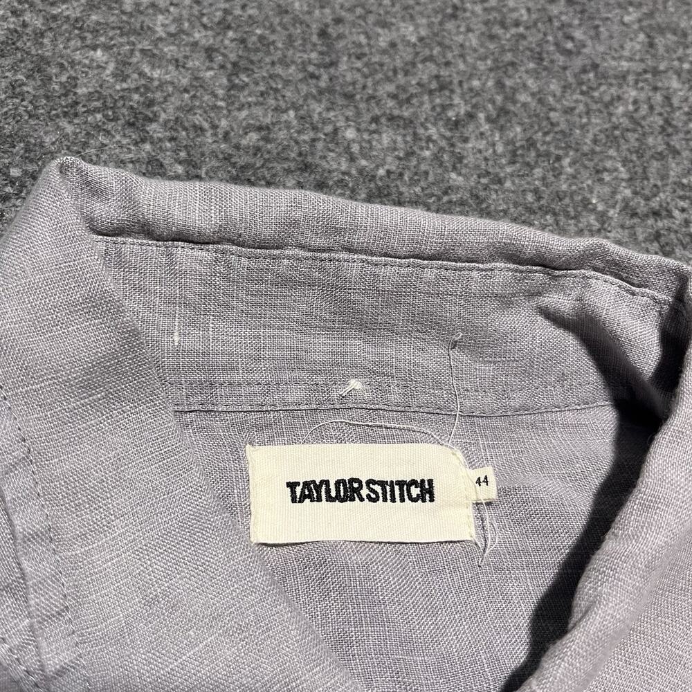 Taylor Stitch Shirt Mens 44 Linen Gray Long Sleeve Button Down Relaxed - Picture 7 of 11